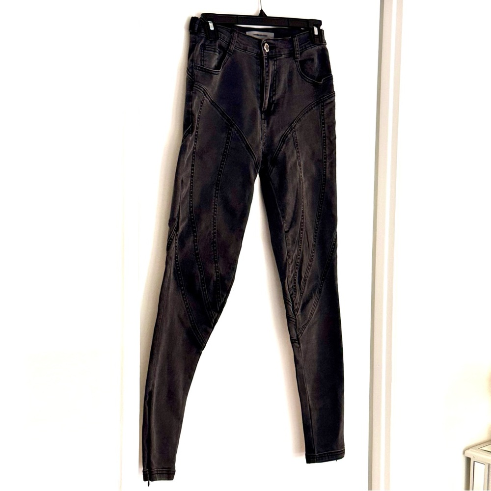 Manière De Voir Black/Grey Skinny Contour Seam Jeans
